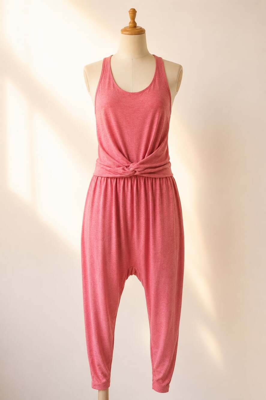 Halara Backless Twisted U-Neck Side Pocket Harem Jumpsuit - Easy Peezy Edition